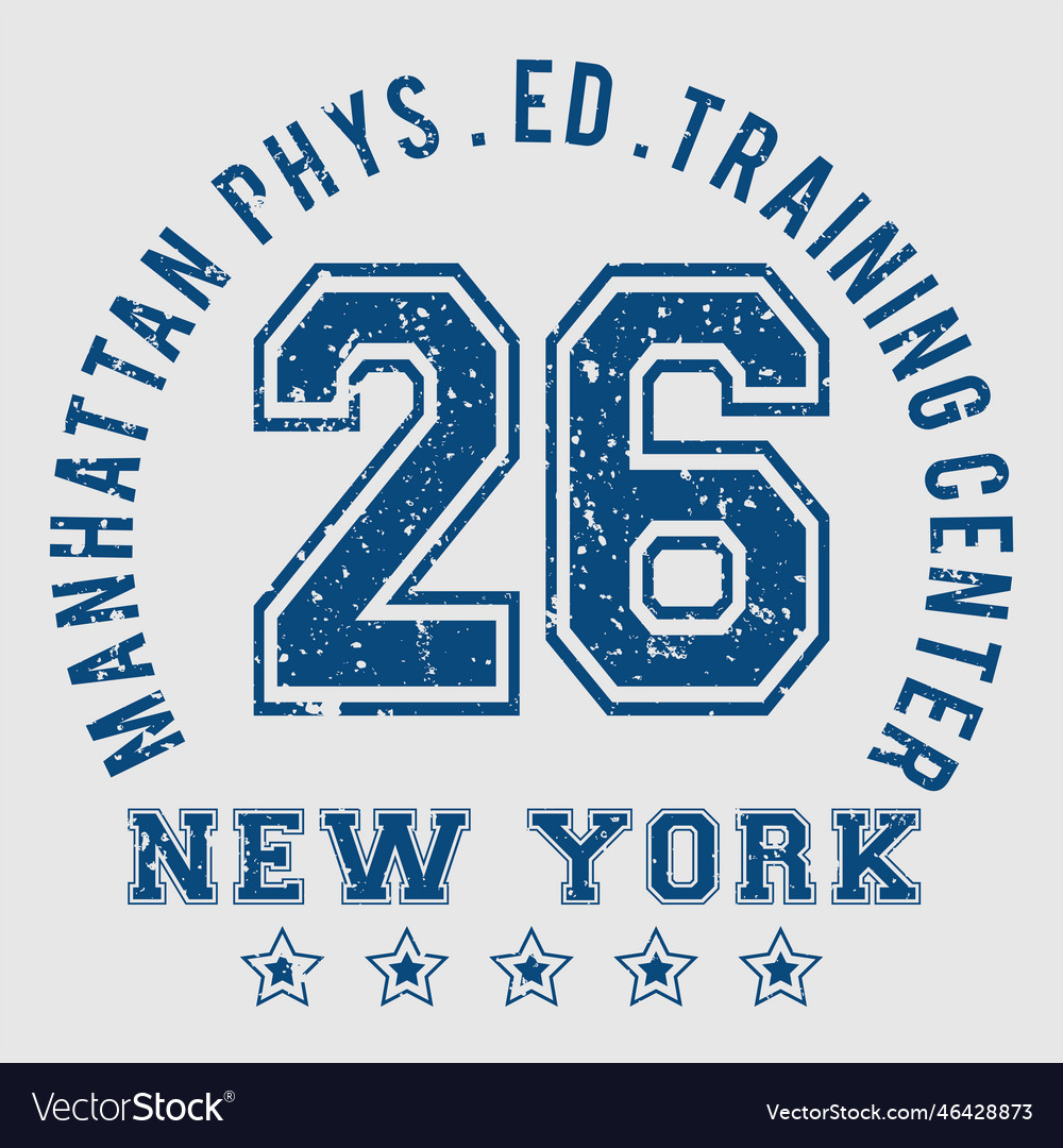 Athletic number with typo print design vector image Athletic number with typo print design