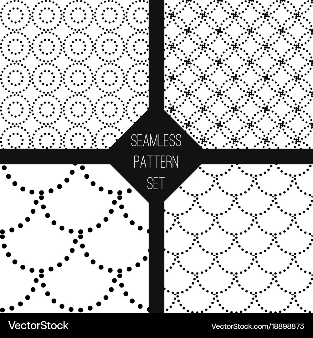 Black white seamless pattern set Royalty Free Vector Image