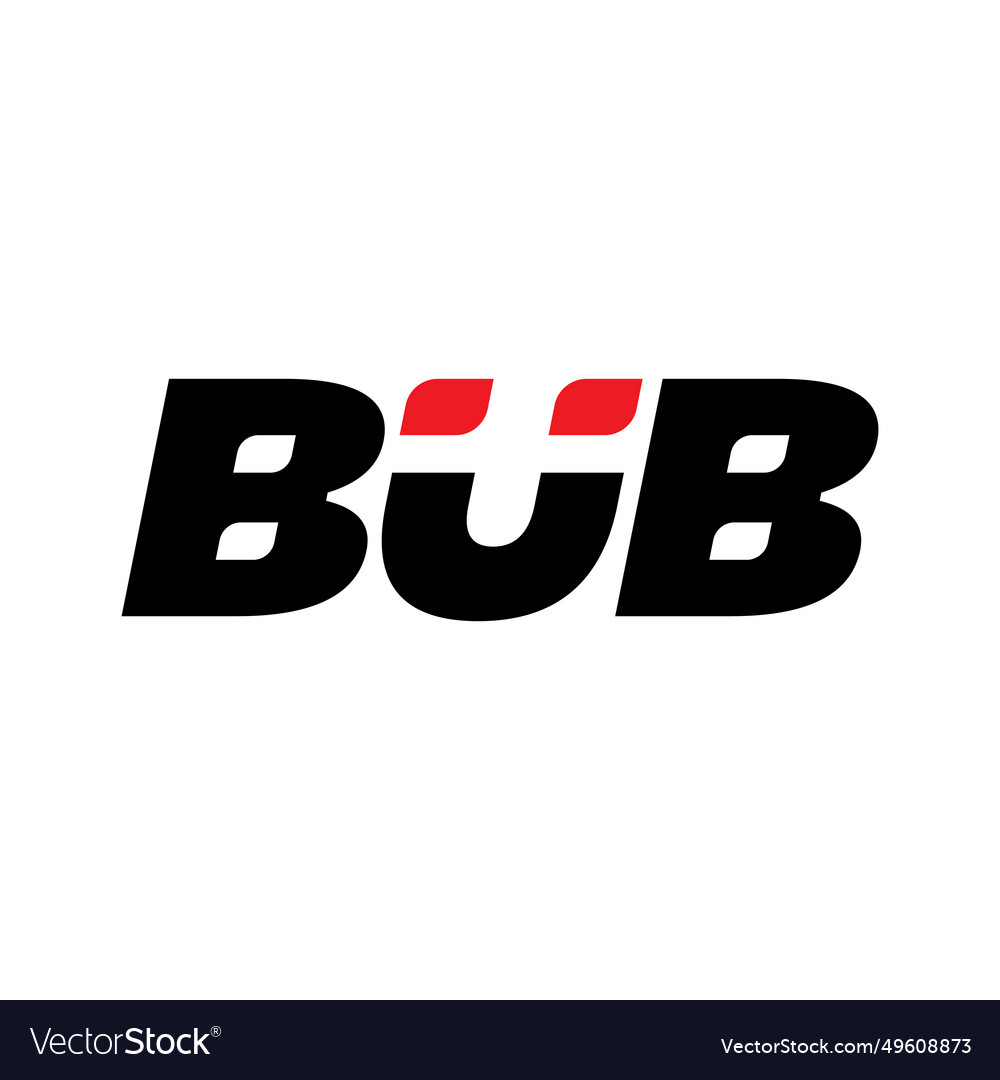 Bub brand name initial letters monogram with red