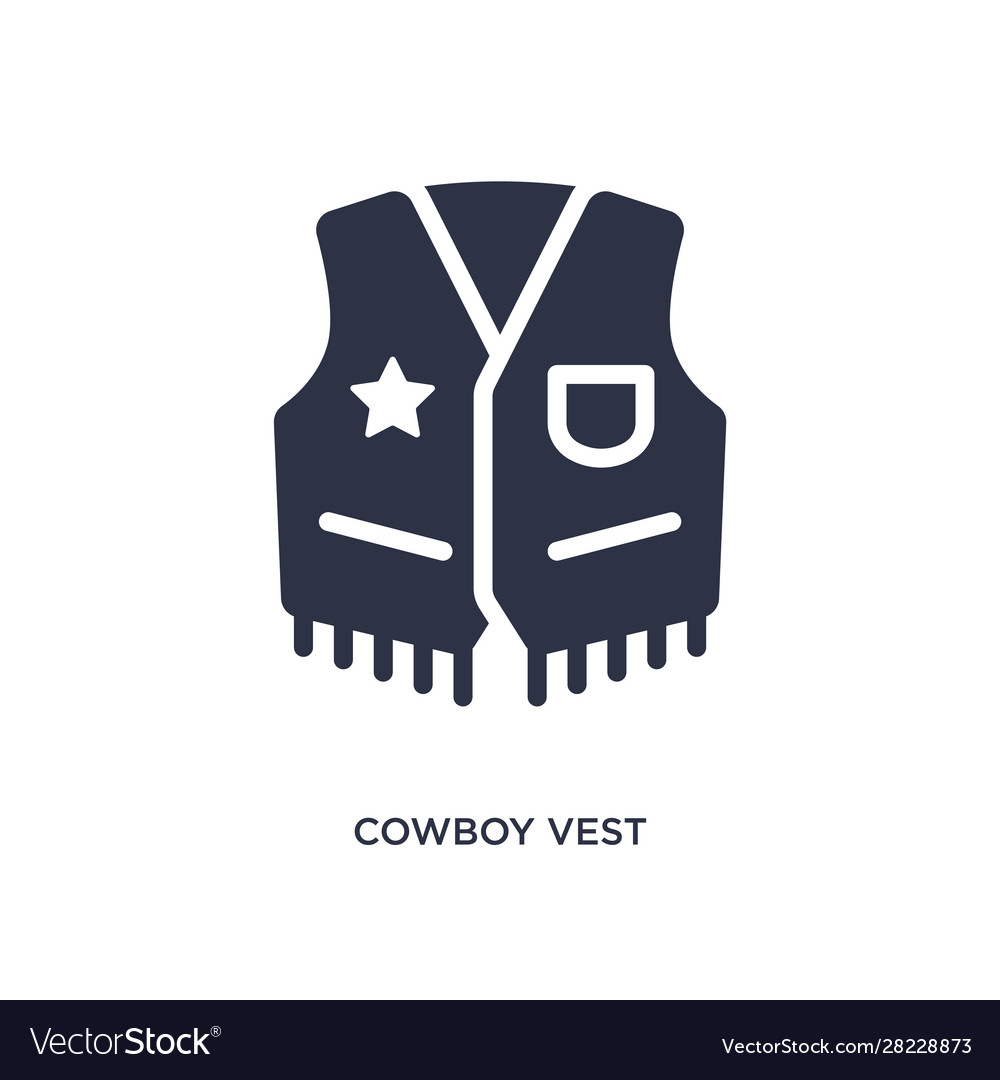 Cowboy vest icon on white background simple