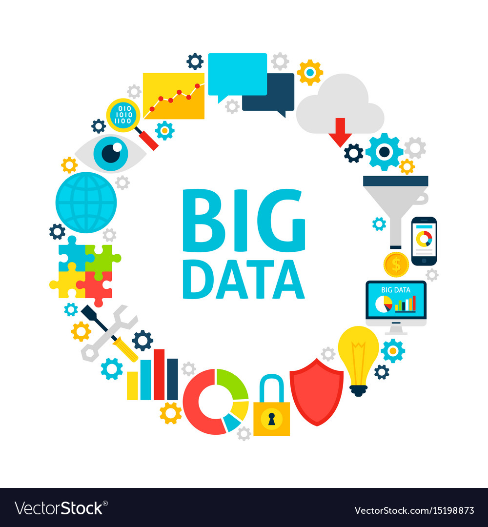 Data Analysis Icons - Circle Set