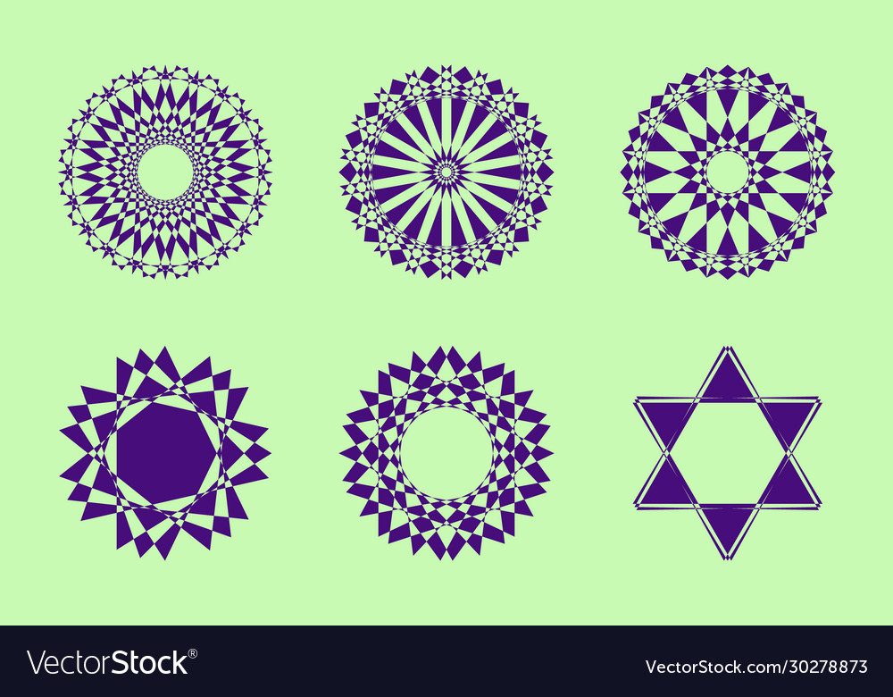 Different abstract geometric design element set