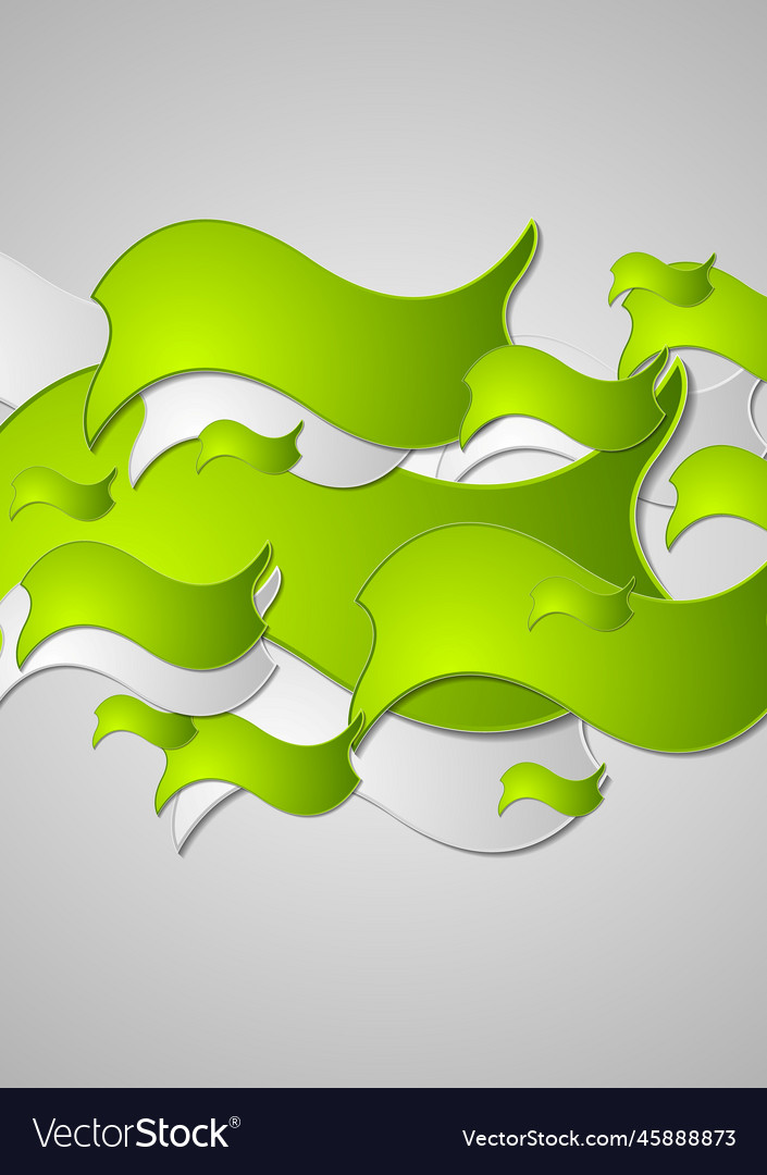 Green wavy shapes abstract design