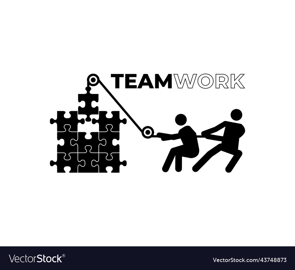 In simple flat style - teamwork and development Vector Image In simple flat style - teamwork and development