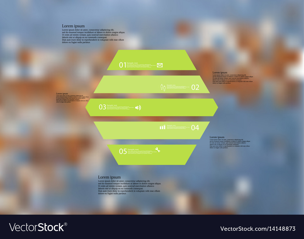 Infographic template with hexagon horizontally
