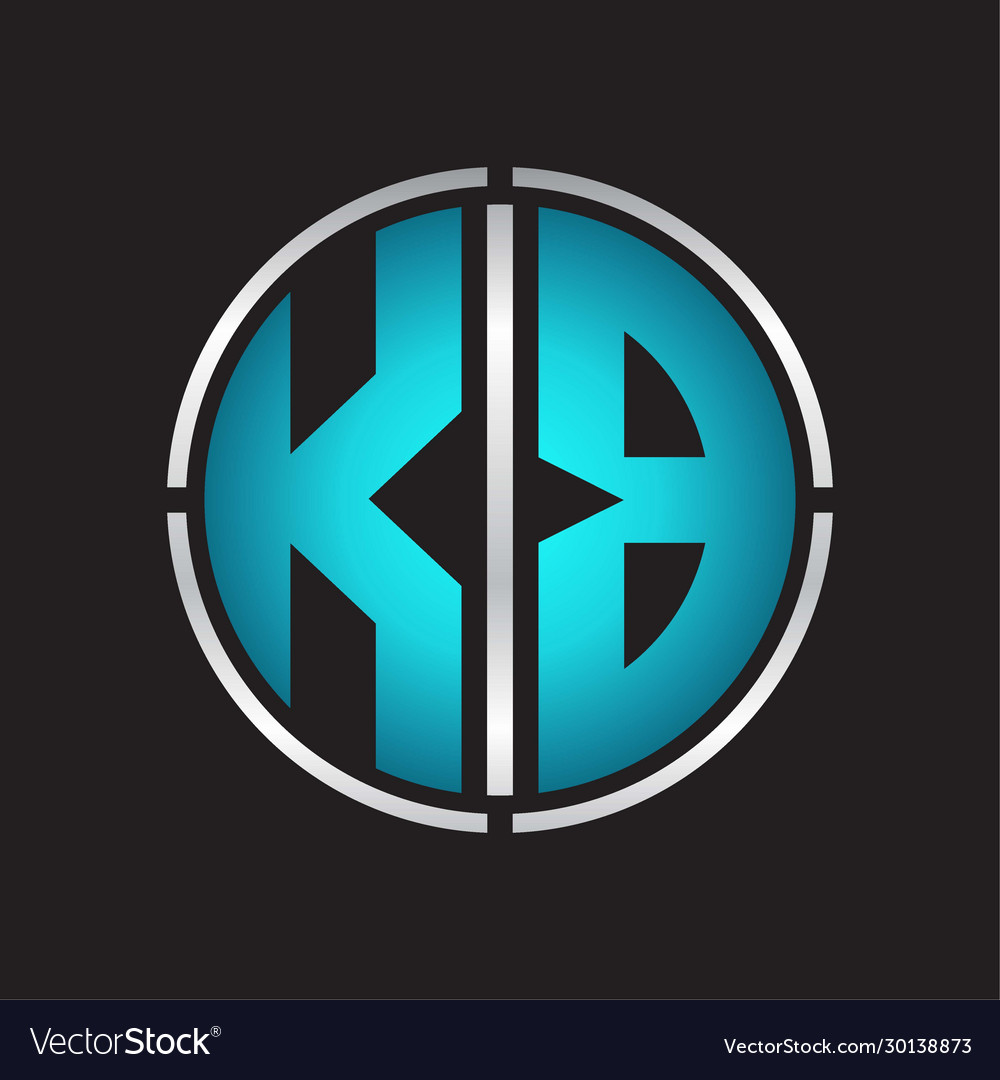 Kb logo initial with circle line cut design