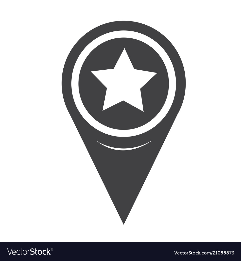Map pointer star icon