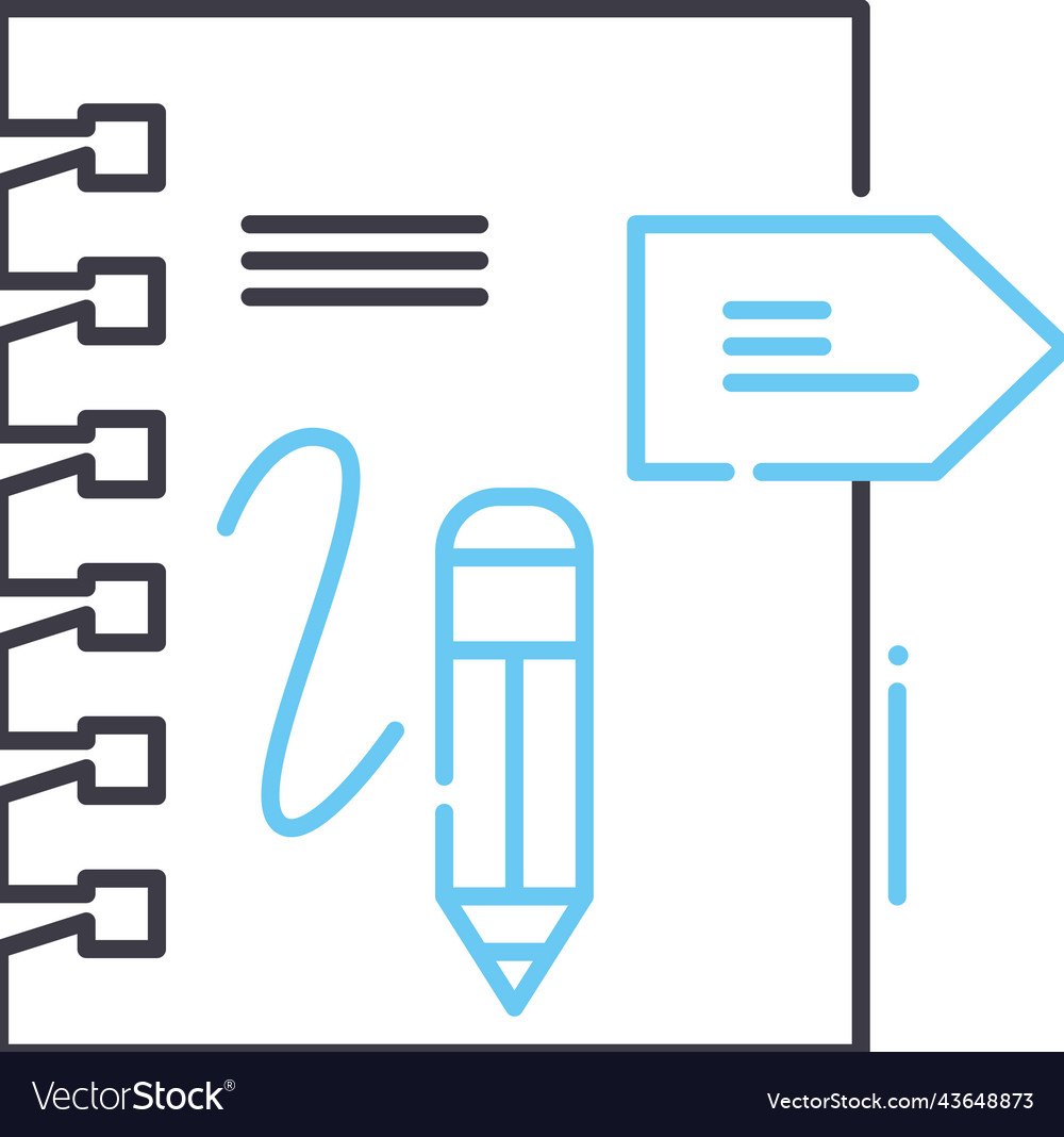 Notes and reports line icon outline symbol vector image Notes and reports line icon outline symbol
