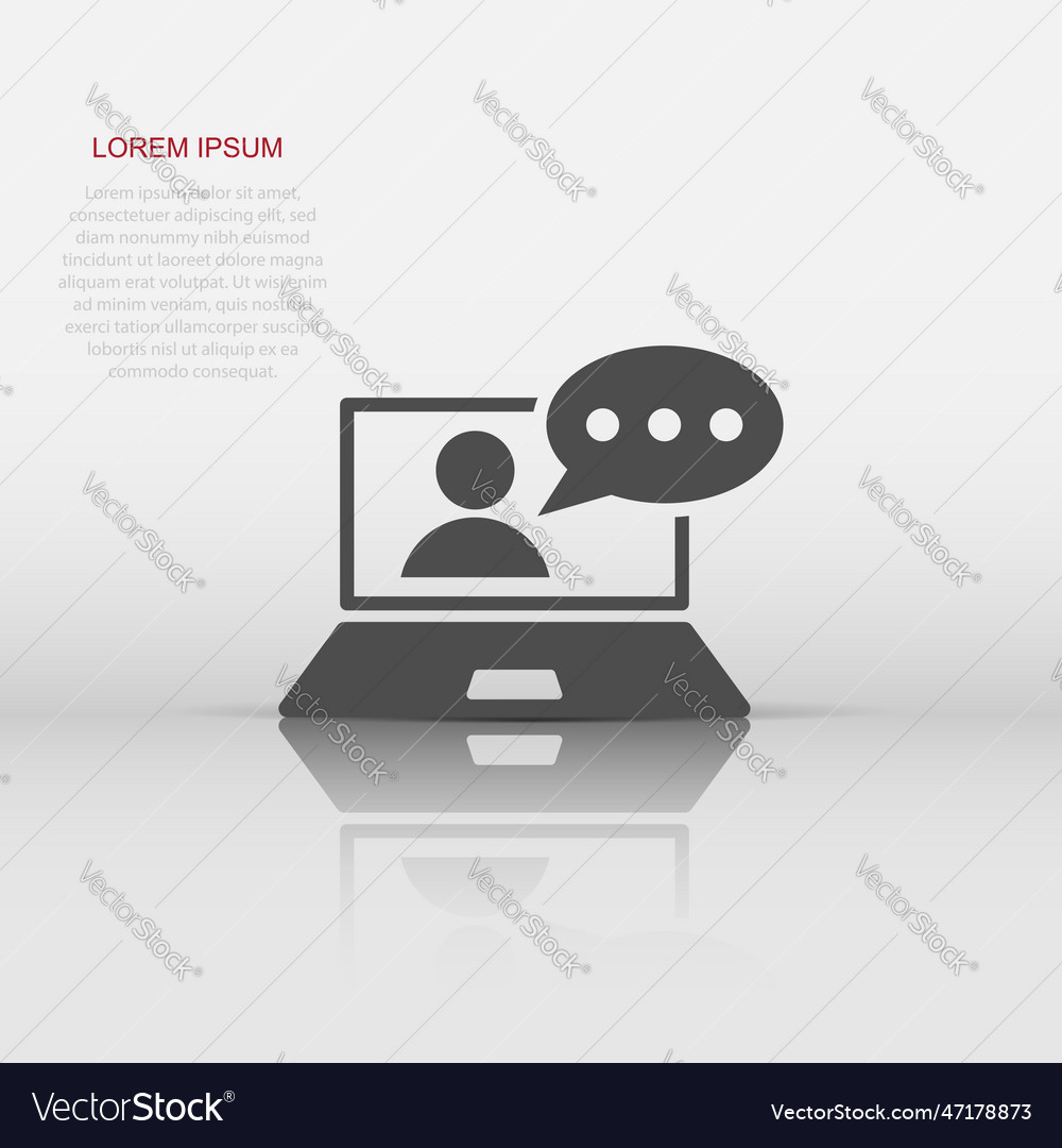 Online training process icon in flat style Vector Image
