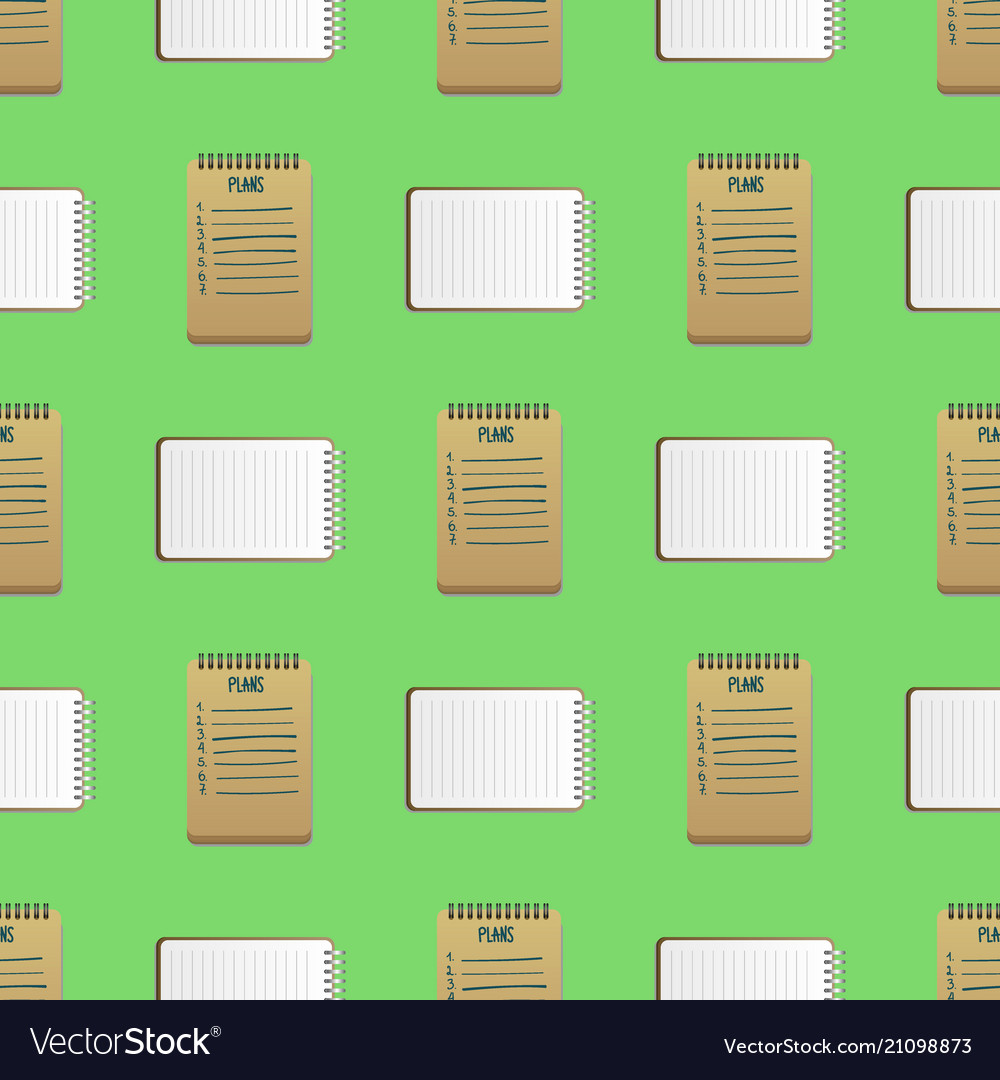 Open realistic notebooks with pages diary seamless vector image Open realistic notebooks with pages diary seamless