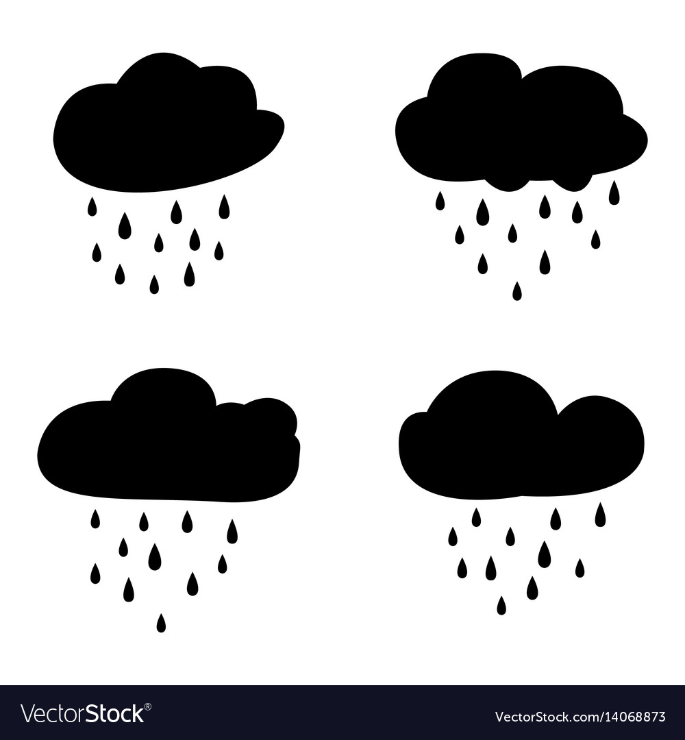 Rain and clouds icon set