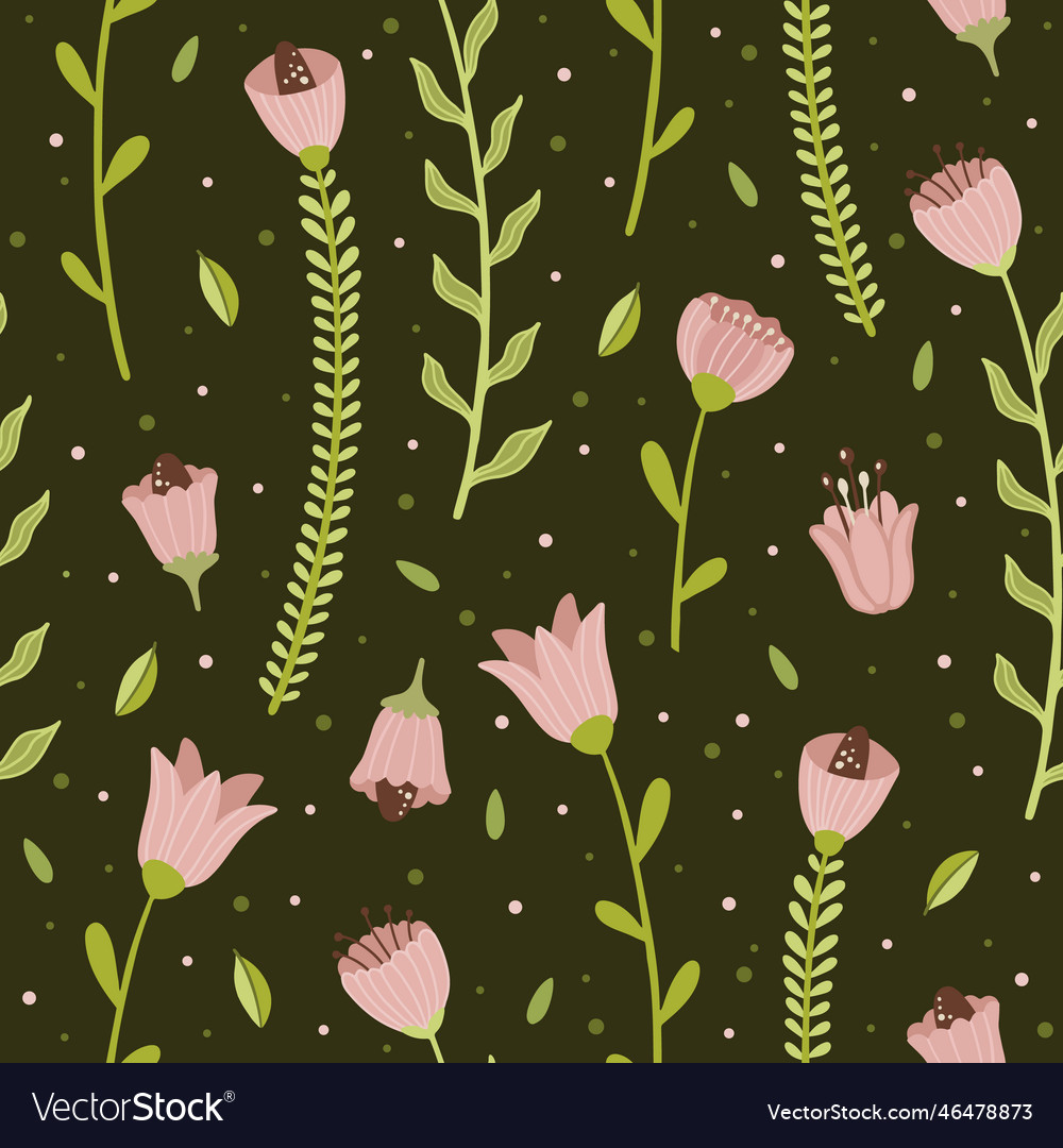 Seamless spring pattern with flowers vector image Seamless spring pattern with flowers