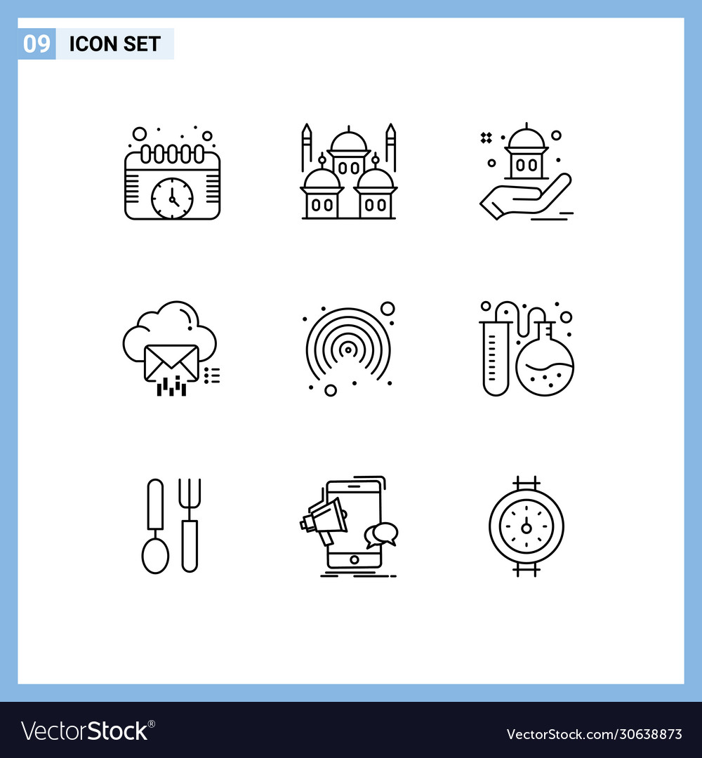Set 9 outlines on grid for message email pray