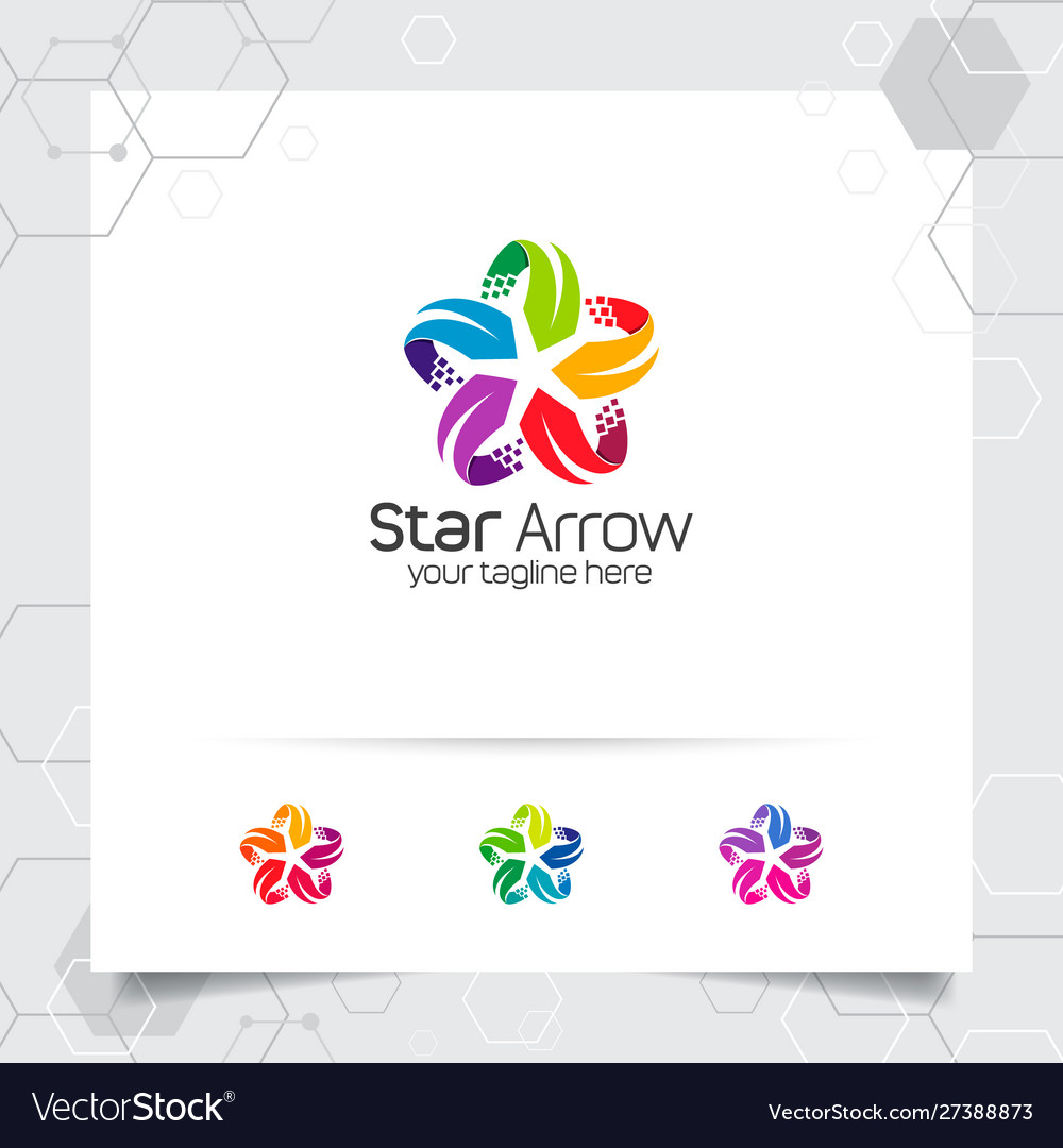 Star logo design concept connected loop symbol Vector Image Star logo design concept connected loop symbol