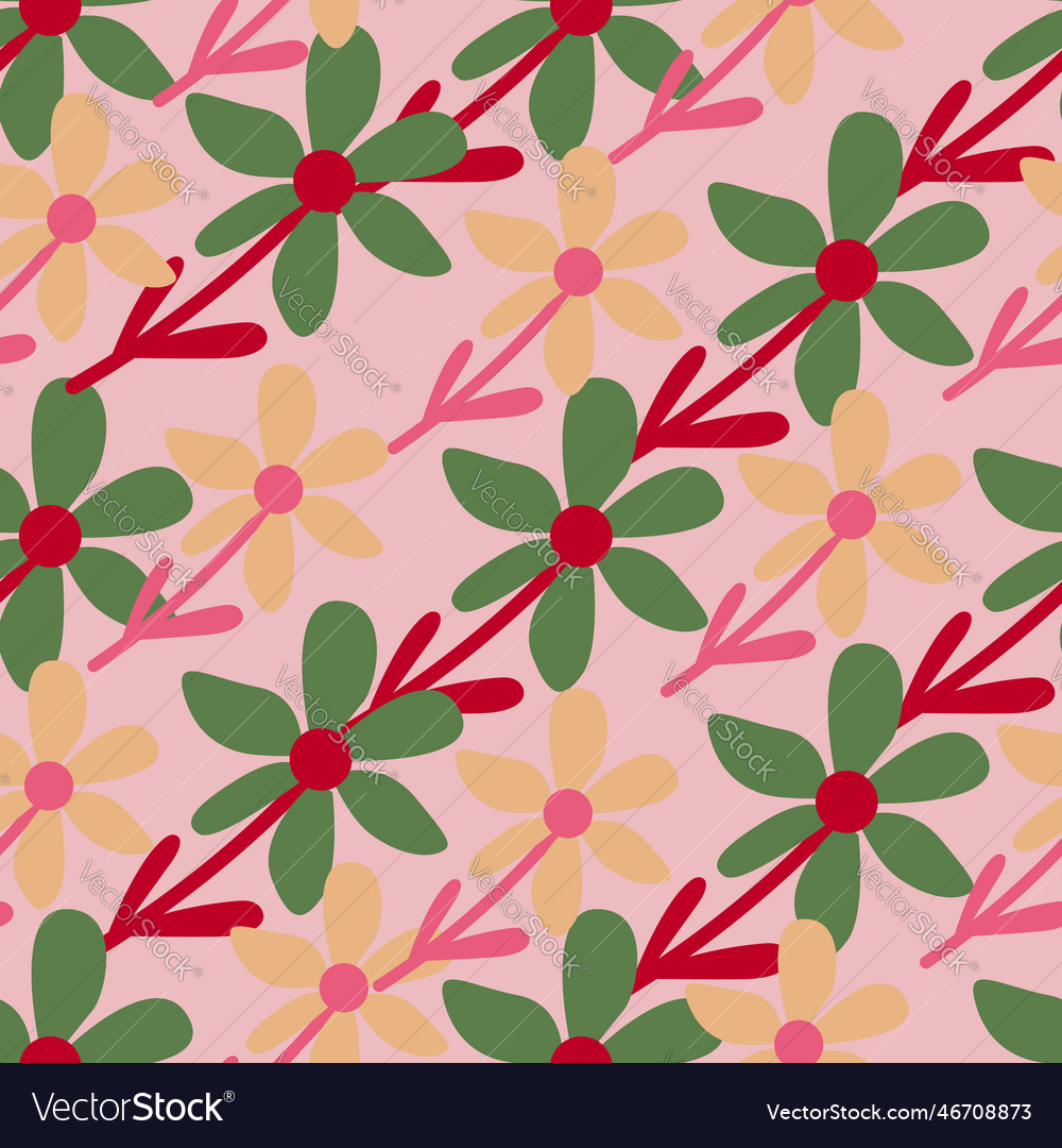 Stylized tropical simple flower seamless pattern Vector Image