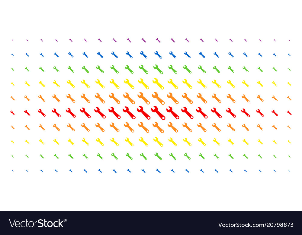 Wrench spectrum halftone pattern vector image Wrench spectrum halftone pattern