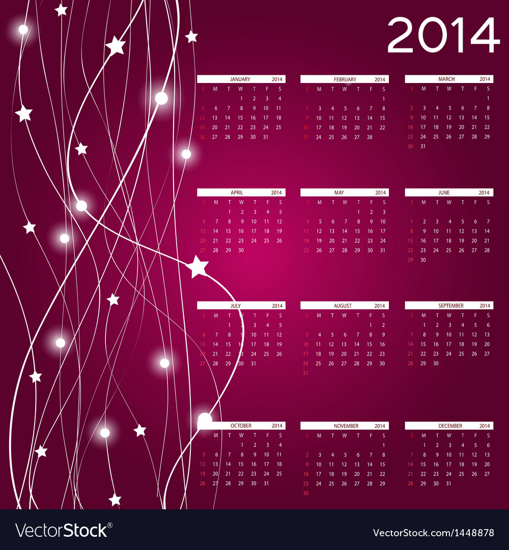 2014 new year calendar