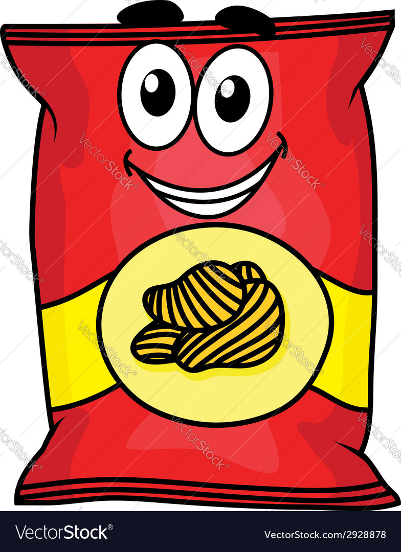 Cartoon Potato Chips Character Royalty Free Vector Image