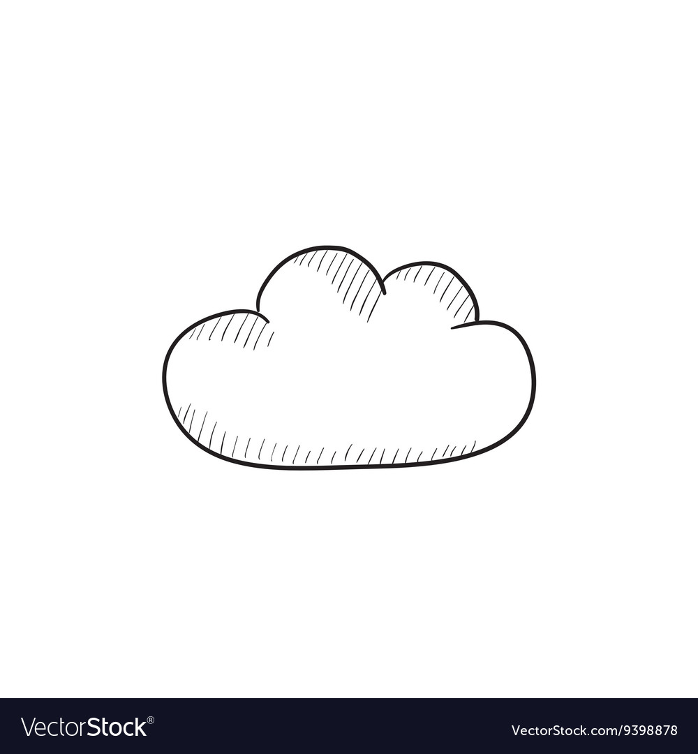 Cloud computing sketch icon