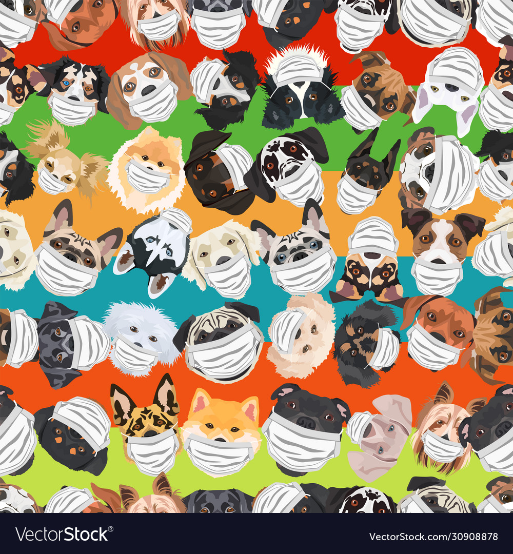 Dogs with respirator pattern colorful