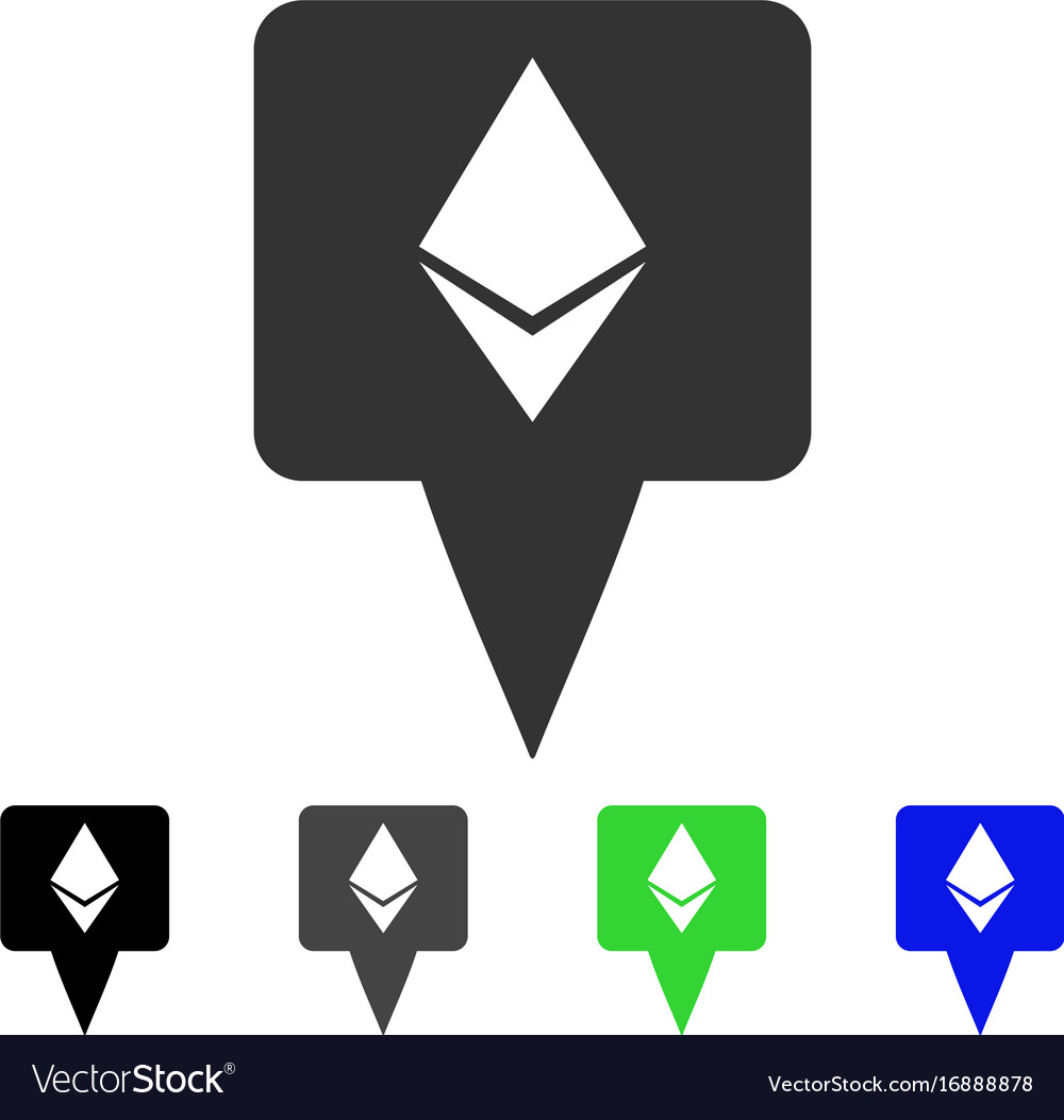 Ethereum map pointer flat icon