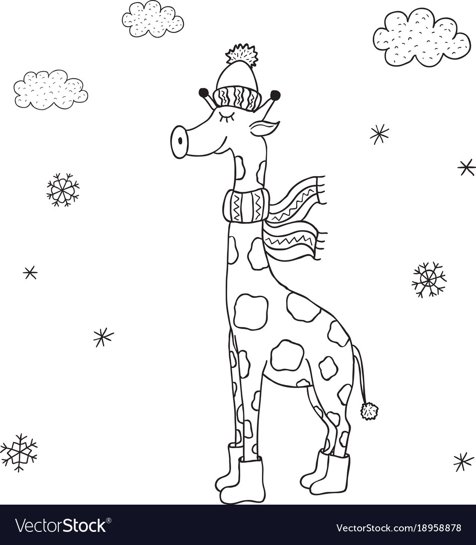 Funny Giraffe Nursery Art Minimalist Royalty Free Vector Funny Giraffe Nursery Art Minimalist
