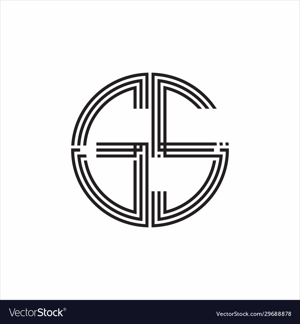 Gs logo monogram triple ribbon style line design Vector Image