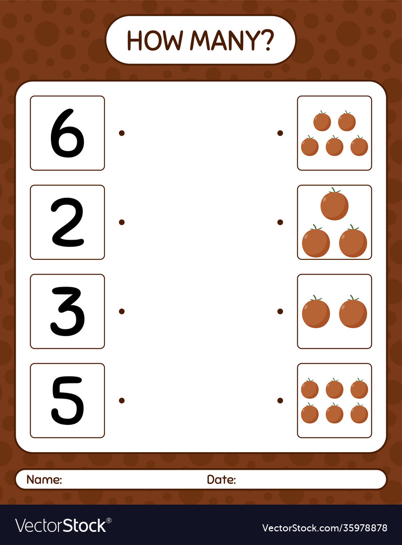 How many counting game with velvet apple vector image How many counting game with velvet apple