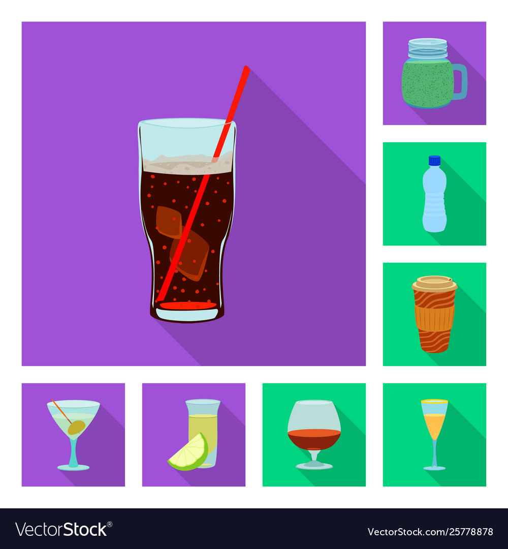 Isolated object drink and bar sign set Vector Image Isolated object drink and bar sign set