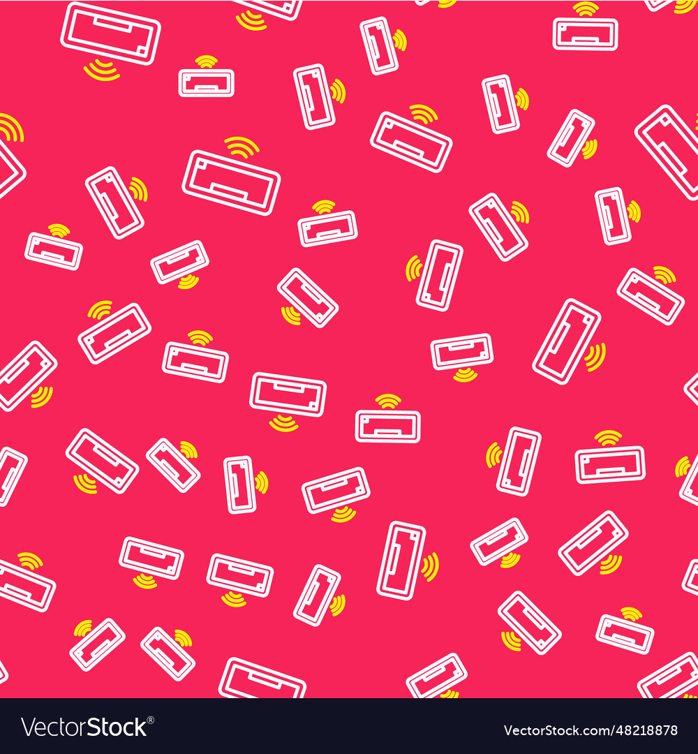 Line computer keyboard icon isolated seamless vector image Line computer keyboard icon isolated seamless