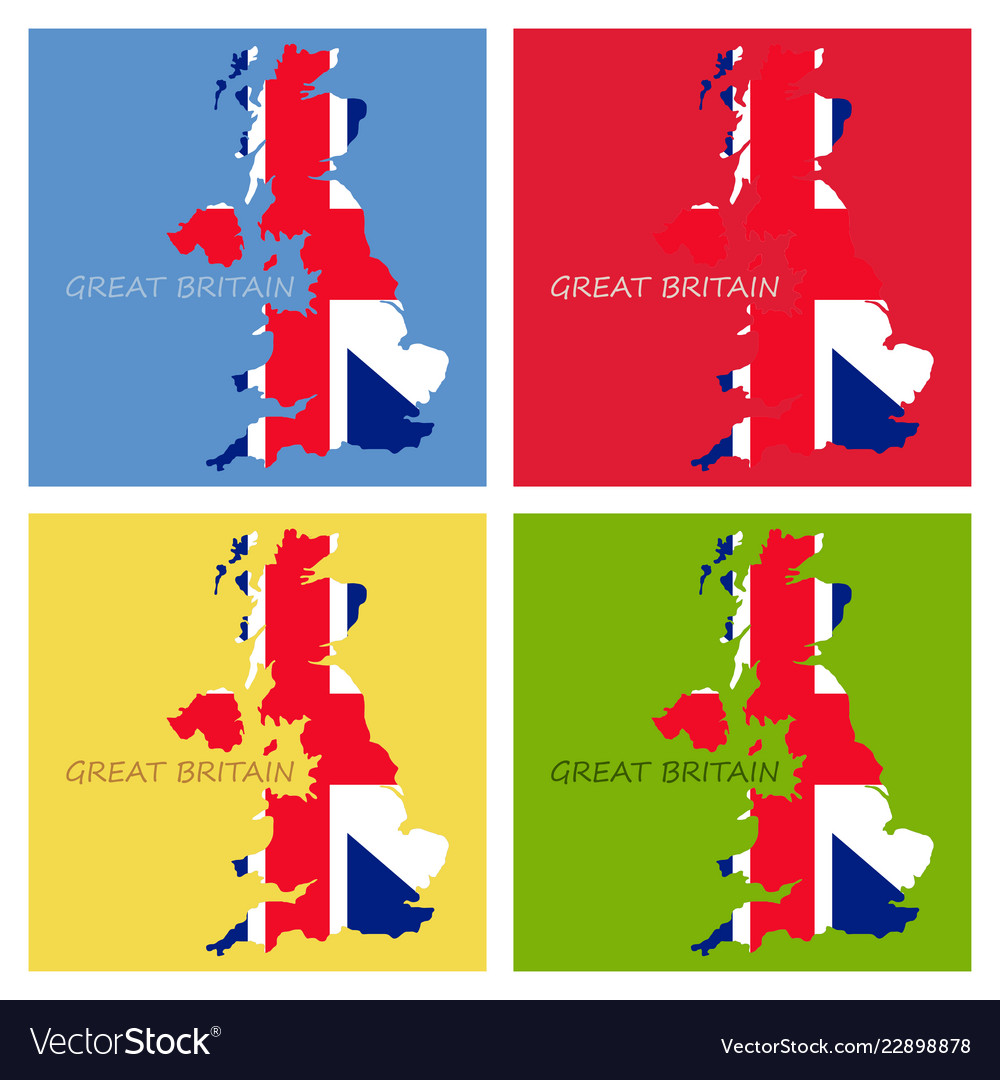 Map and flag of united kingdom