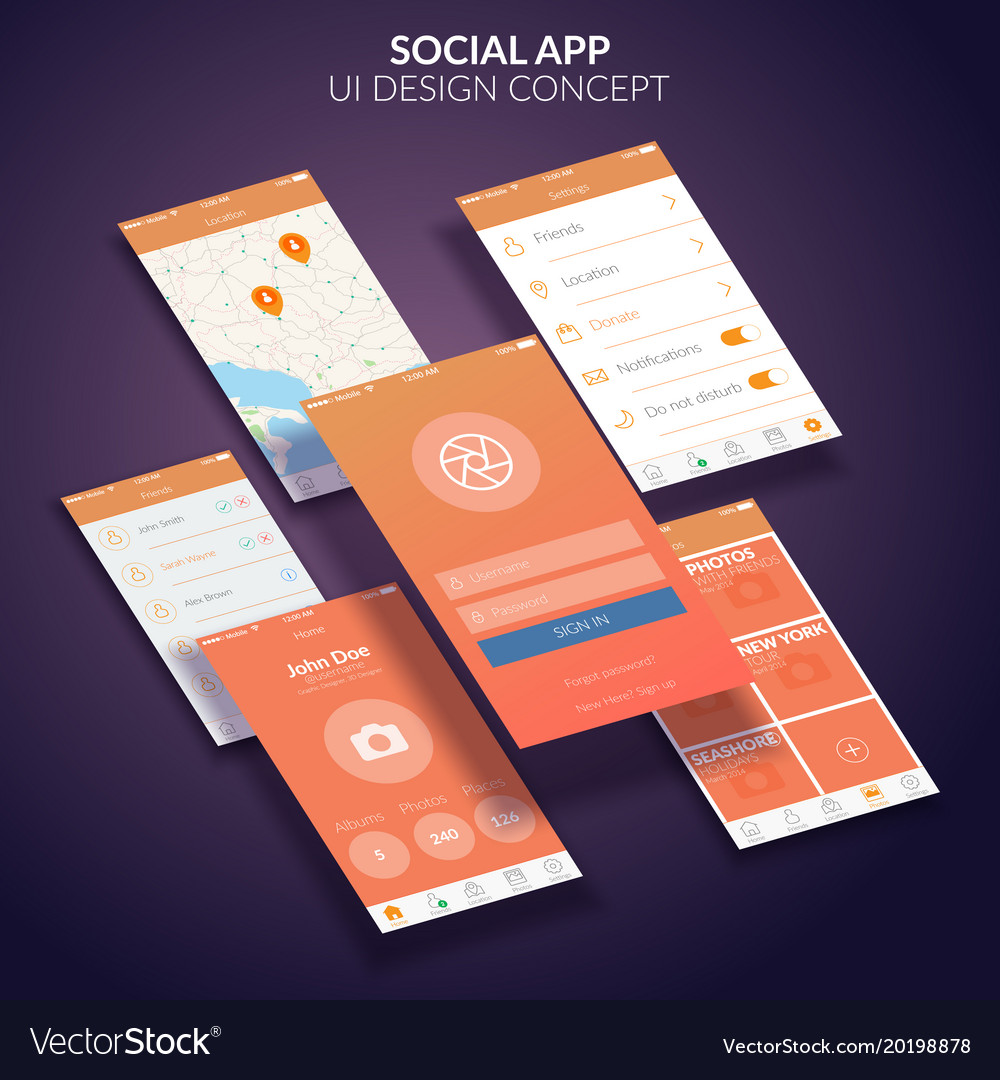 Mobile application design concept royalty free vector image