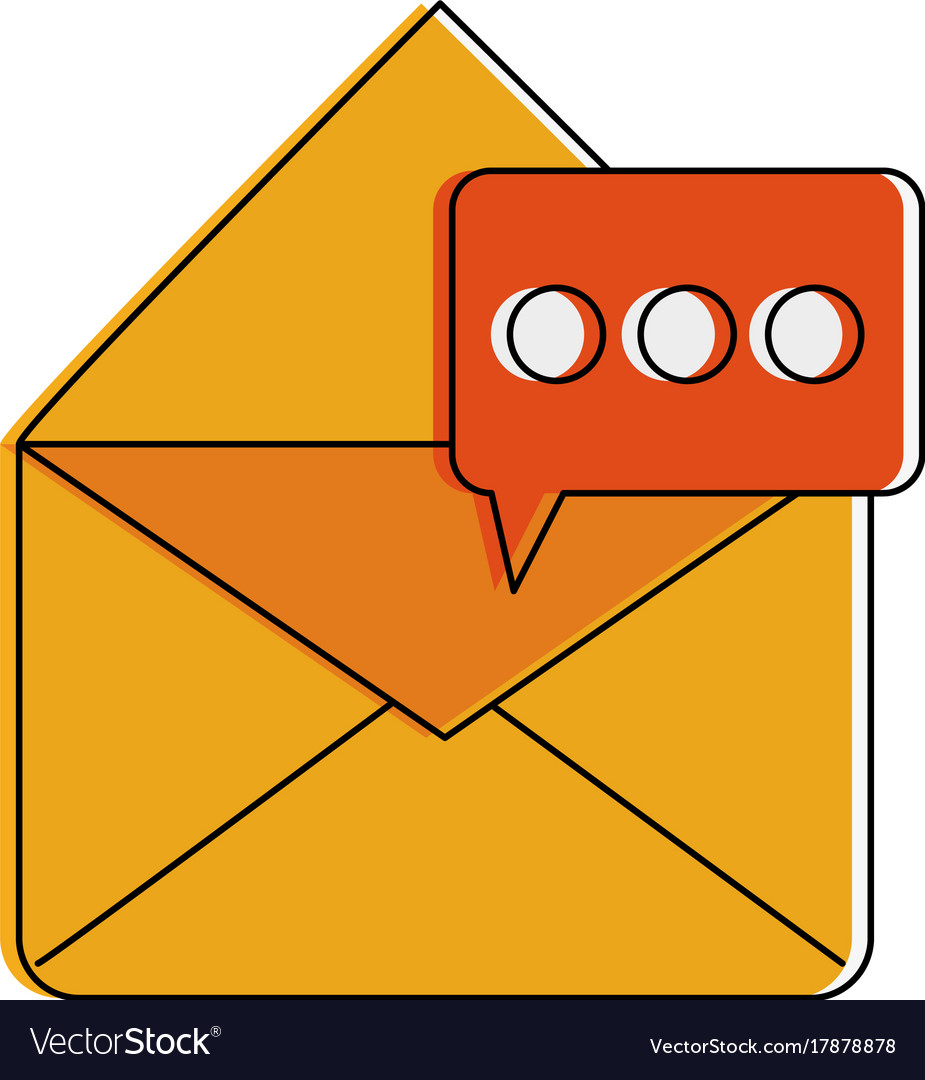 Open message envelope with chat bubble icon image