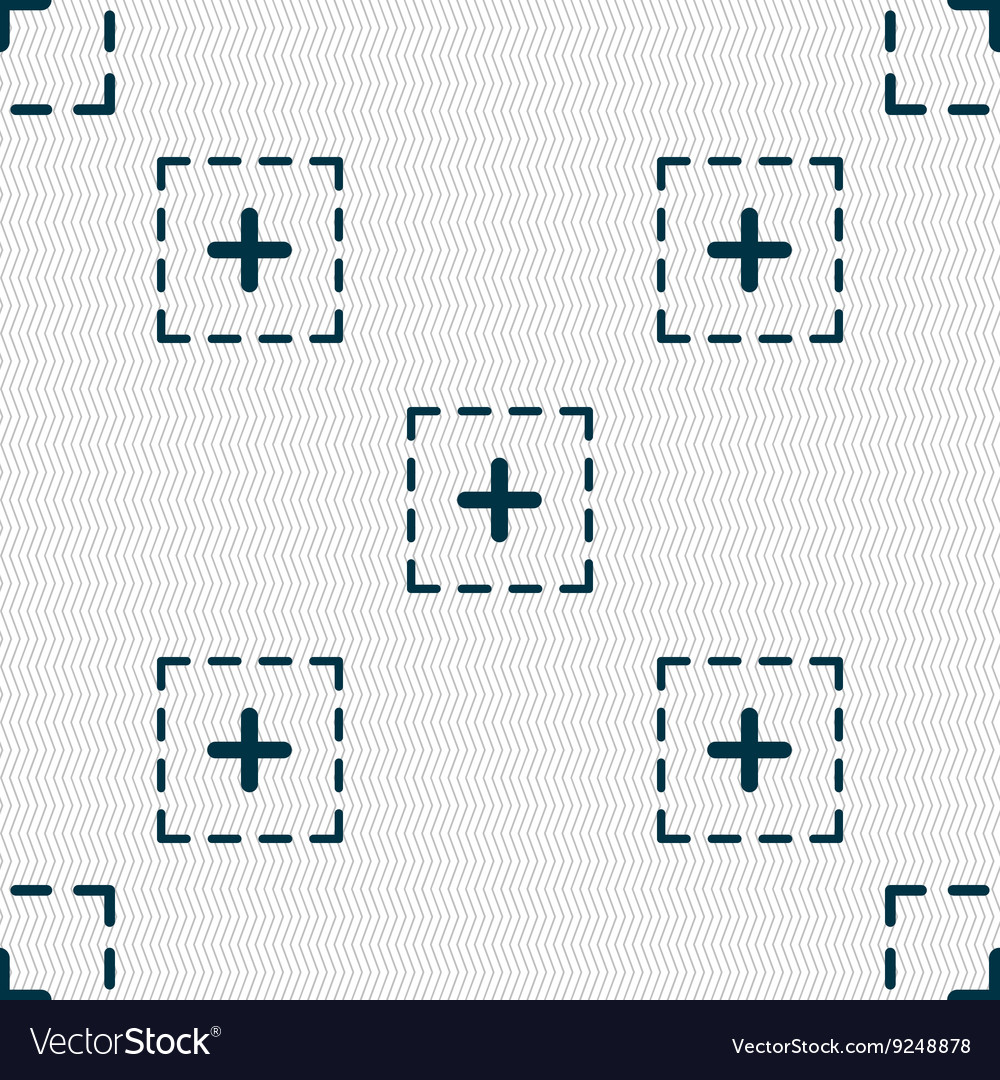 Plus in square icon sign seamless pattern
