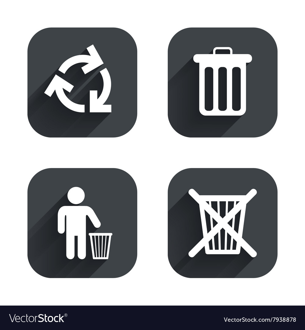 Recycle bin icons reuse or reduce symbol