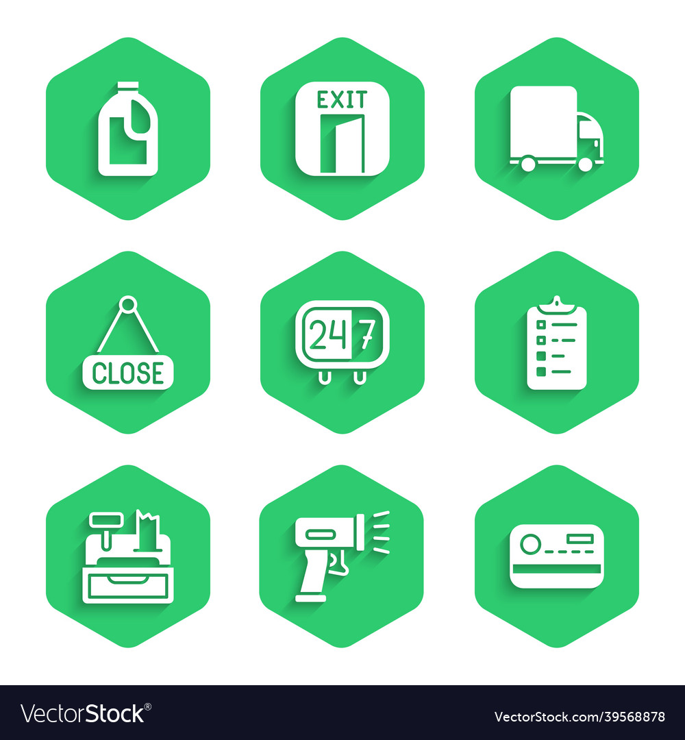 Set clock 24 hours scanner scanning bar code vector image Set clock 24 hours scanner scanning bar code