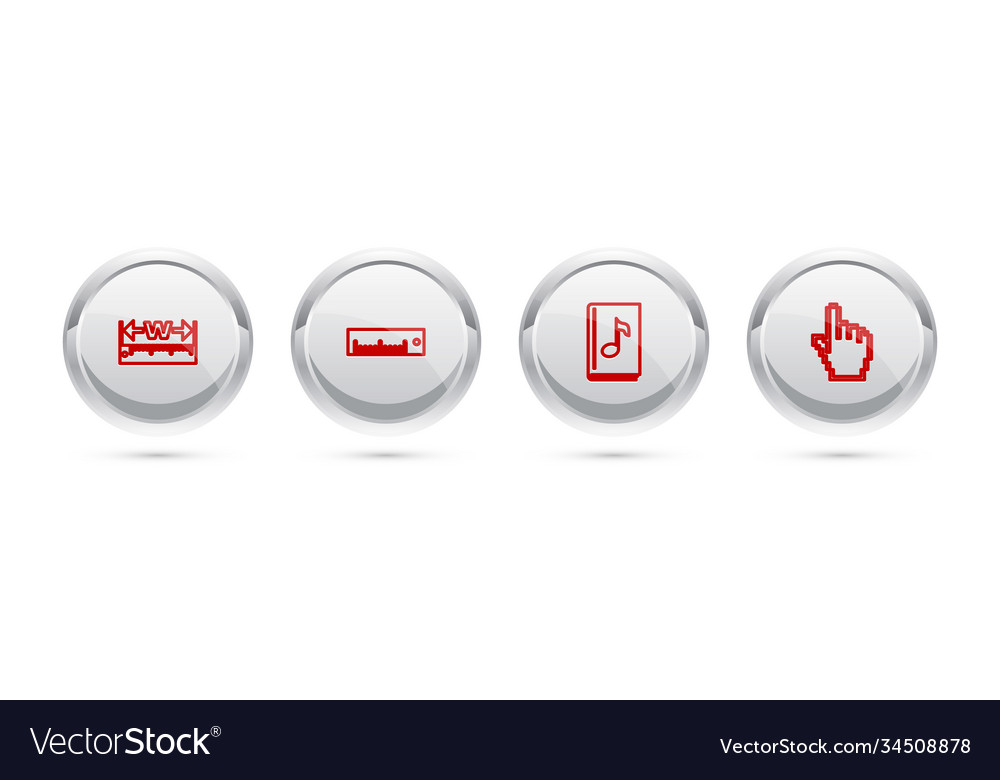 Set line measuring height and length ruler audio vector image Set line measuring height and length ruler audio