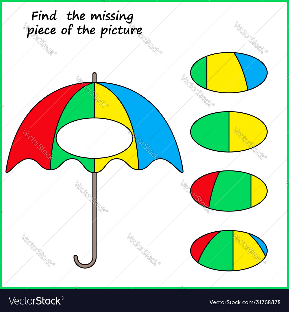 Visual logic puzzle find missing piece