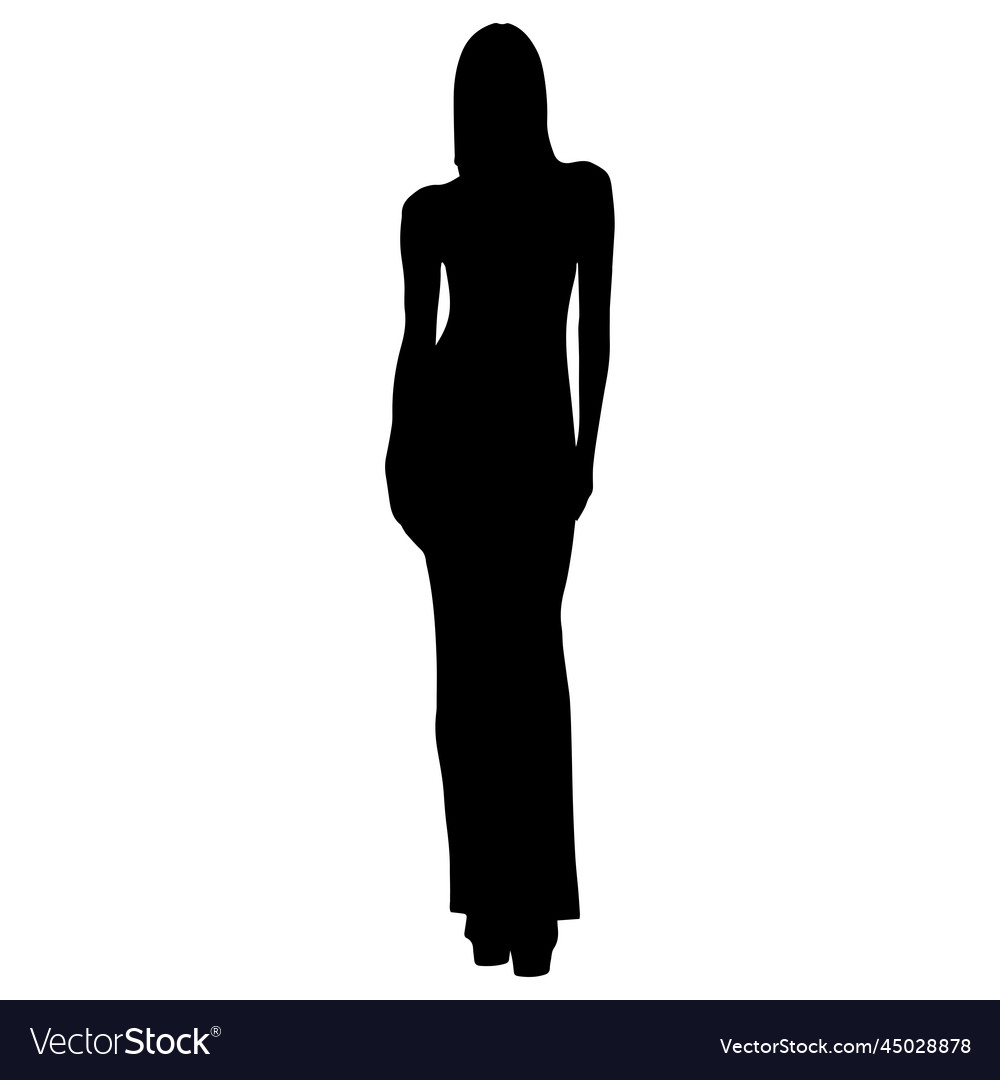 Woman silhouette image black Royalty Free Vector Image