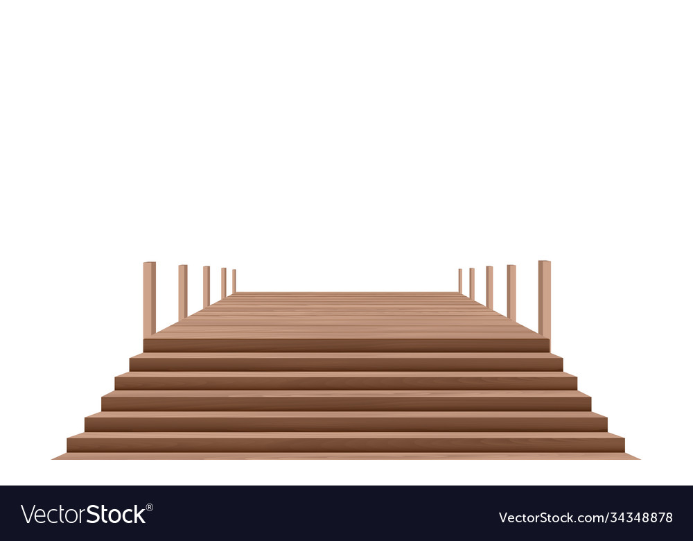 Holzbrücke auf weißem Hintergrund vector image Holzbrücke auf weißem Hintergrund