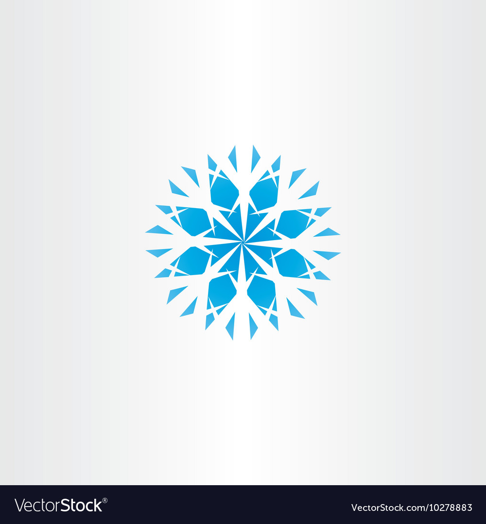 Abstract blue snowflake icon symbol element