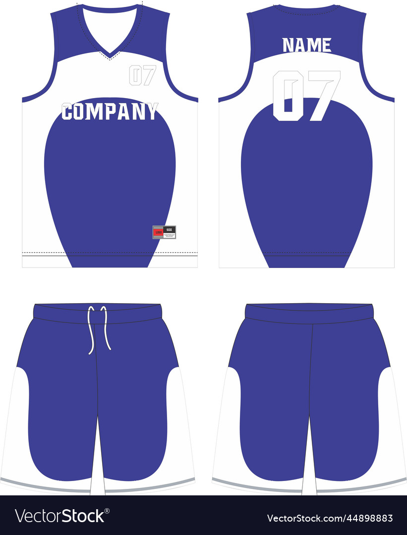 Basketball uniform shorts front and back view