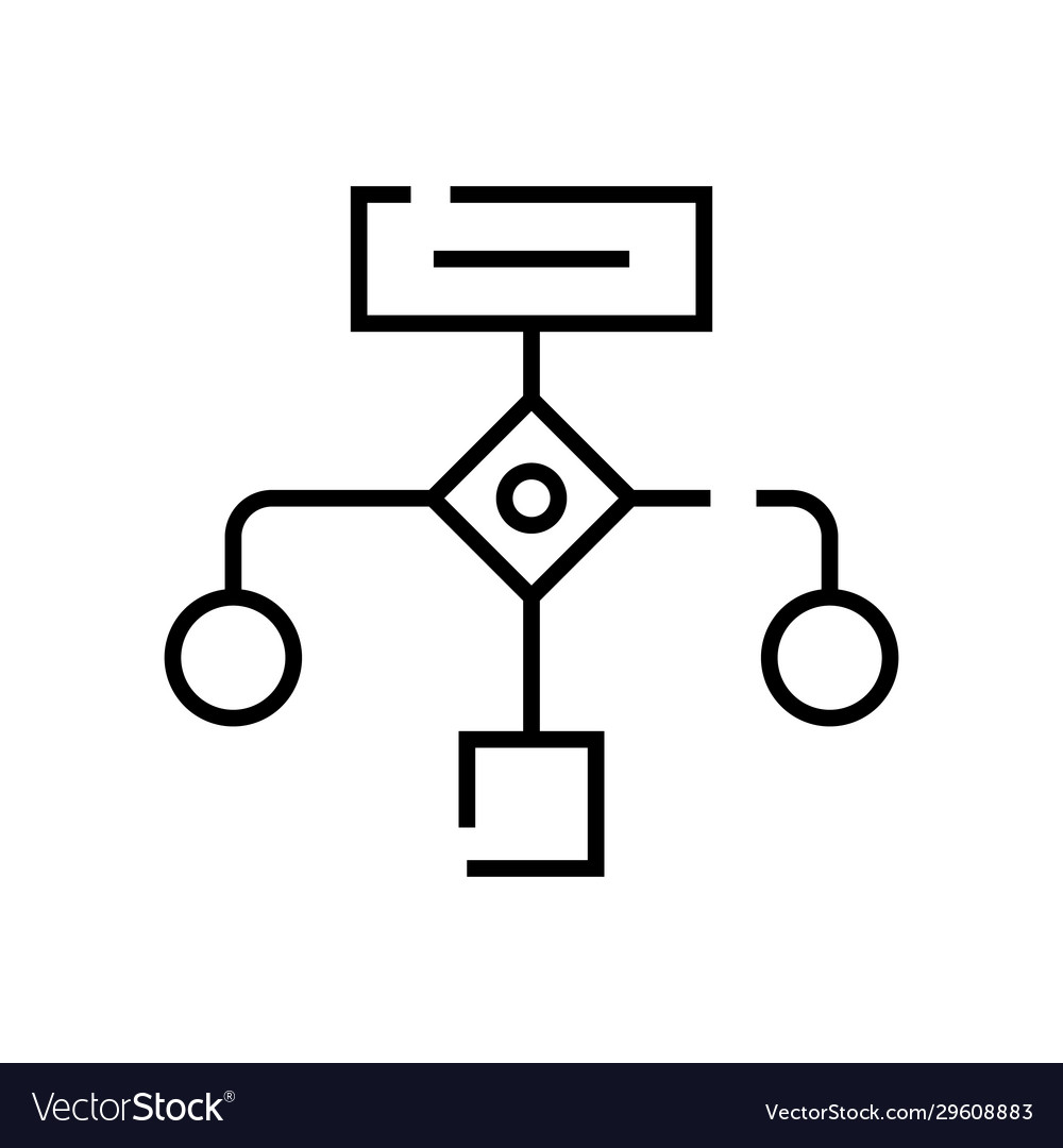 Block diagram line icon concept sign outline Vector Image