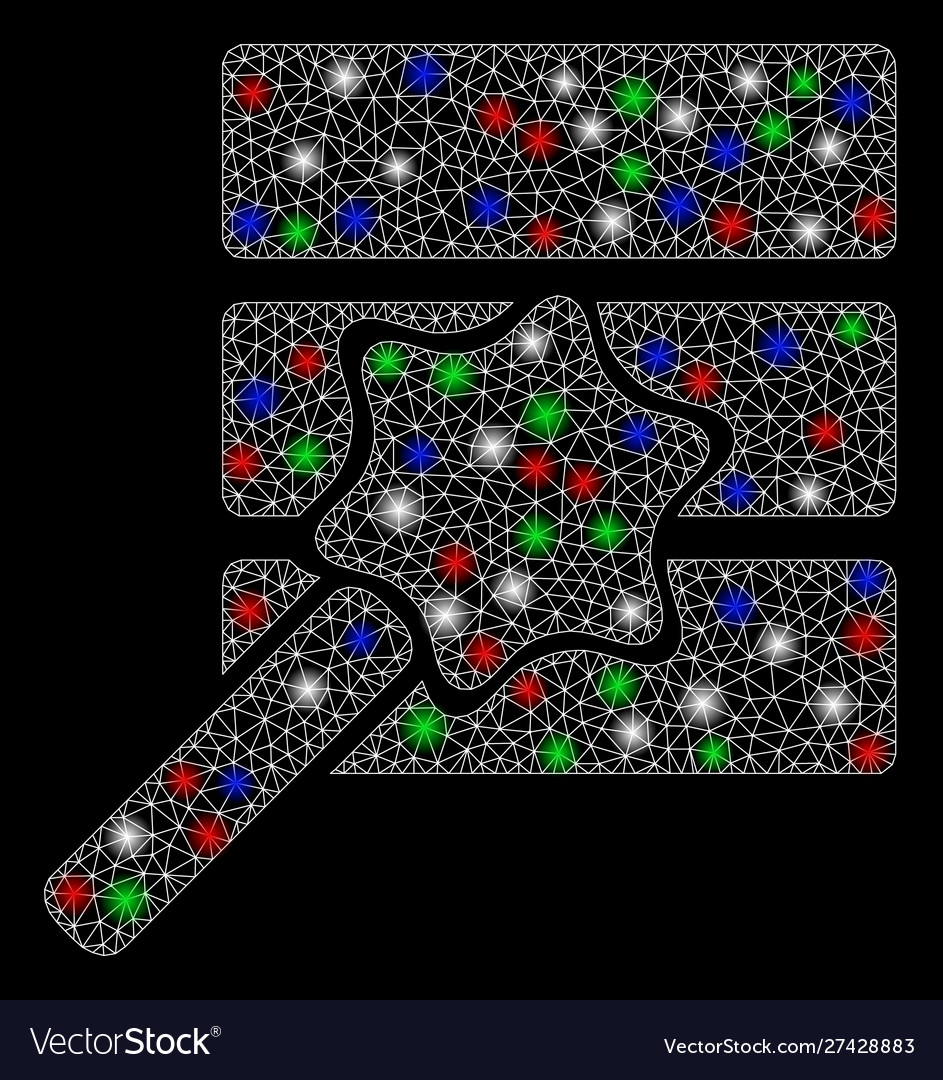 Bright mesh carcass database wizard with flare vector image Bright mesh carcass database wizard with flare
