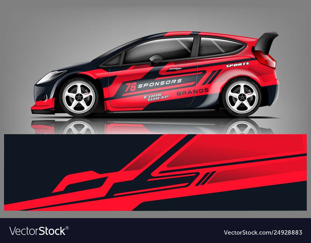 Car Decal Wrap Design Graphic Abstract Str Vector Image