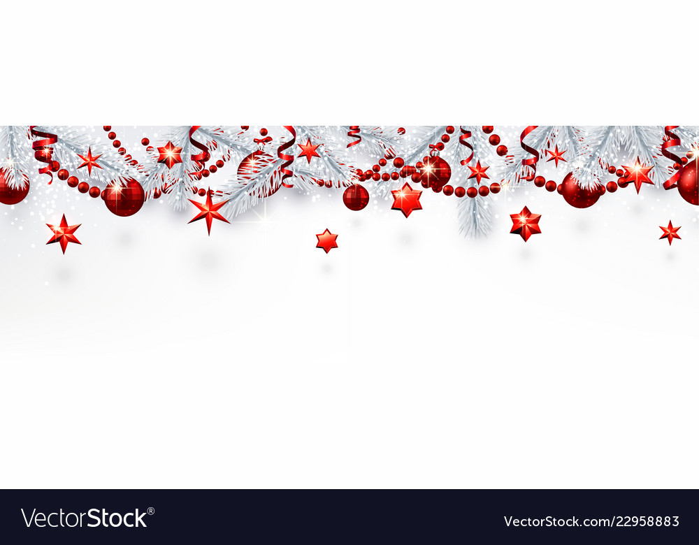 Christmas and new year banner with fir branches