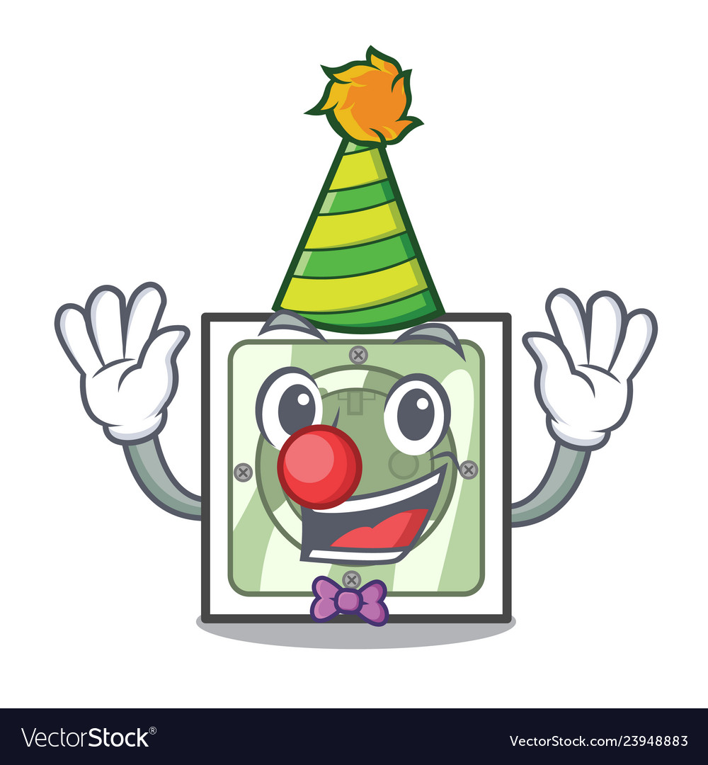 Clown power socket isolated with in mascot