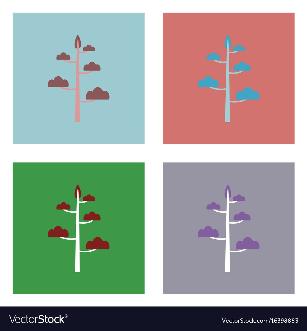 Flat icon design collection simple tree