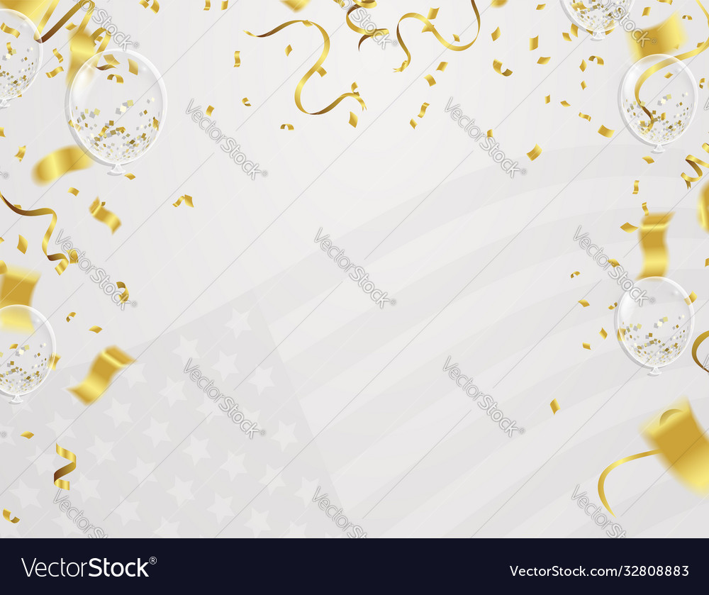 Gold color celebration party banner with Vector Image