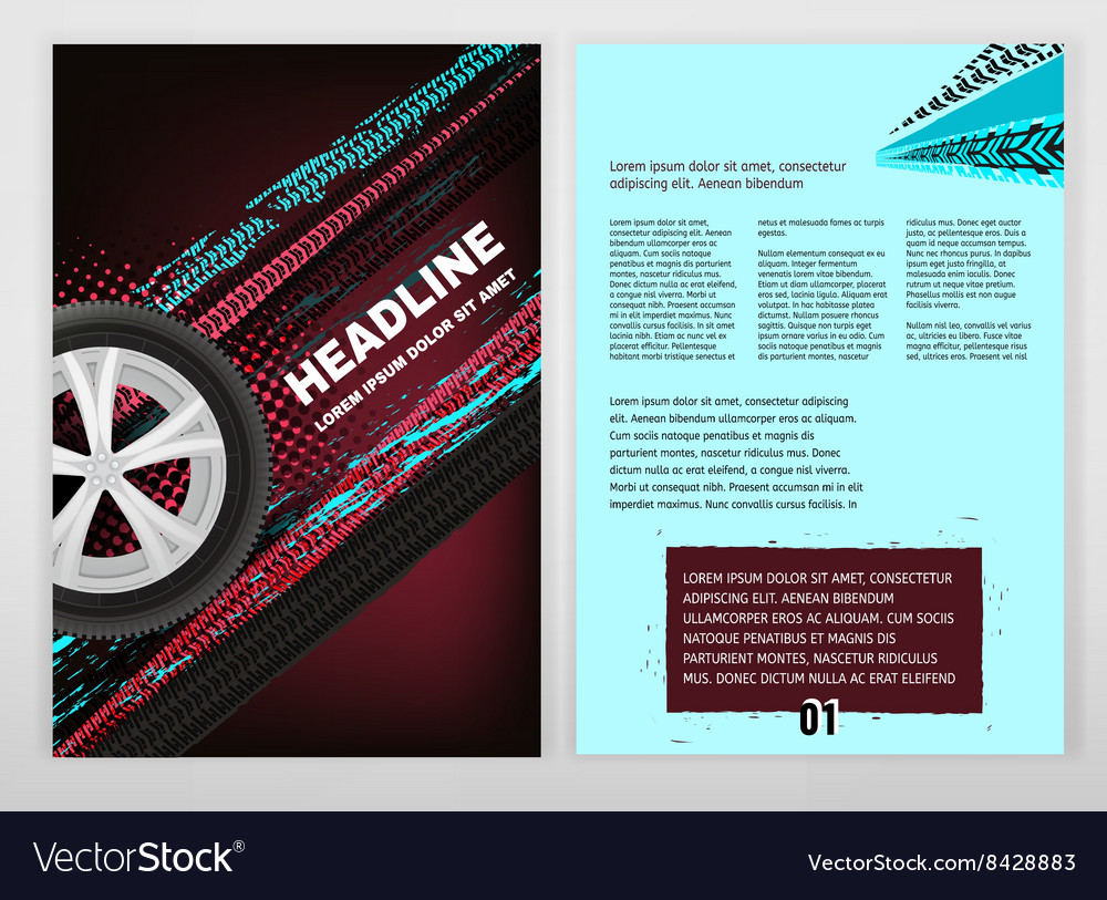 Grunge tire a4 template 02